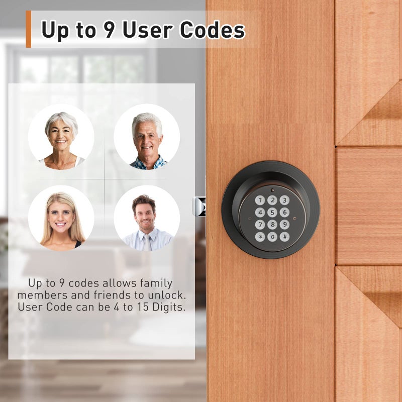 Signstek Keyless Entry Door Lock,Door Knob with Keypadï¼ŒSmart Code Door Lock,Mute Mode,Passage Function, Easy to Install,Oil Rubbed Bronze - Image 2
